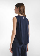 TOP FLUIDO IN JERSEY FIAMMATO BLU - BLUE NIGHT | DEHA