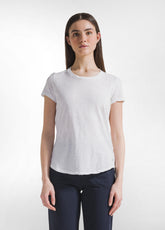 White Slub Cotton T-Shirt - WHITE | DEHA
