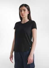 Black Flammé Cotton T-Shirt - BLACK | DEHA