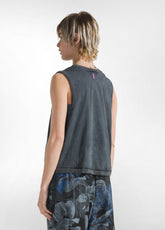 CANOTTA CON AMPIO GIROMANICA EFFETTO SFUMATO NERO - BLACK | DEHA