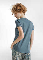 FLAMMÈ JERSEY T-SHIRT - BLAU - TEAL BLUE | DEHA