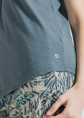 FLAMMÈ JERSEY T-SHIRT - BLAU - TEAL BLUE | DEHA