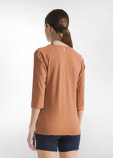 T-SHIRT MANICA 3/4 IN JERSEY FIAMMATO MARRONE - AMBER BROWN | DEHA