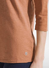 T-SHIRT MANICA 3/4 IN JERSEY FIAMMATO MARRONE - AMBER BROWN | DEHA