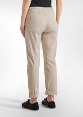 PANTALONE IN POPELINE CON COULISSE BEIGE - BEIGE | DEHA