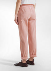 PANTALONE IN POPELINE CON COULISSE ROSA - CORAL PINK | DEHA