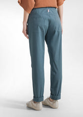 POPLIN STRAIGHT PANTS - BLUE - TEAL BLUE | DEHA
