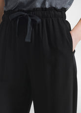 CREPE VISCOSE CROP PANTS - BLACK - BLACK | DEHA