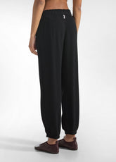 PANTALONE JOGGER IN VISCOSA CREPE NERO - BLACK | DEHA