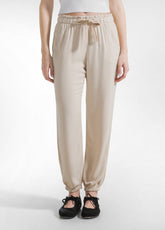 PANTALONE JOGGER IN VISCOSA CREPE BEIGE - BEIGE | DEHA