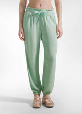CRÊPE VISKOSE JOGGER-HOSE - GRUEN - WATER GREEN | DEHA
