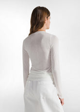 MAGLIETTA SERAFINO MISTO CASHMERE BIANCO - MILK WHITE | DEHA