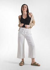 PANTALONI CROP IN LYOCELL BIANCO - WHITE | DEHA