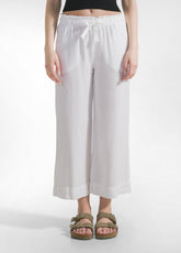 PANTALONI CROP IN LYOCELL BIANCO - WHITE | DEHA