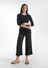 PANTALONI CROP IN LYOCELL NERO - BLACK | DEHA