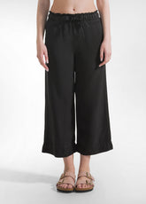 PANTALONI CROP IN LYOCELL NERO - BLACK | DEHA