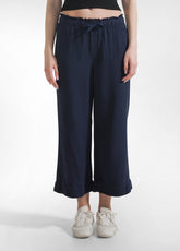 Cropped Trousers In Lyocell - Blue - BLUE NIGHT | DEHA