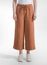 TENCEL CROP PANTS - BROWN - AMBER BROWN | DEHA