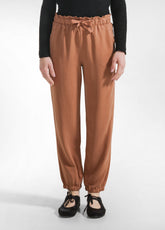 TENCEL JOGGER PANTS - BROWN - AMBER BROWN | DEHA