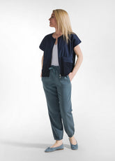 PANTALONE JOGGER IN TWILL TENCEL BLU - TEAL BLUE | DEHA