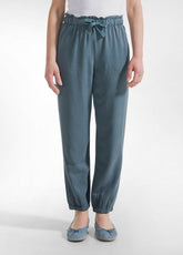 PANTALONE JOGGER IN TWILL TENCEL BLU - TEAL BLUE | DEHA