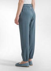 PANTALONE JOGGER IN TWILL TENCEL BLU - TEAL BLUE | DEHA