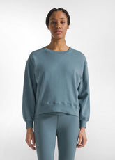 FELPA ORGANICA GIROCOLLO BLU - TEAL BLUE | DEHA