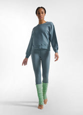 FELPA ORGANICA GIROCOLLO BLU - TEAL BLUE | DEHA