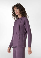 PULLOVER CON CAPPUCCIO VIOLA - PURPLE VIOLET | DEHA