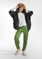 PANTALONE JOGGER IN RASO DI VISCOSA VERDE - BOTTLE GREEN | DEHA