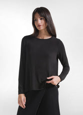 HIGH NECK LONG-SLEEVE T-SHIRT IN CASHMERE BLEND - - Tops & T-Shirts | DEHA