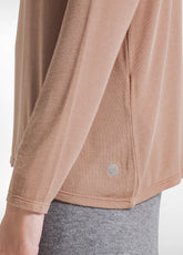 ROLLKRAGEN-T-SHIRT MIT LANGEN ÄRMELN AUS CASHMIR-M - CAMEL BROWN | DEHA