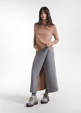 HIGH NECK LONG-SLEEVE T-SHIRT IN CASHMERE BLEND - - T-shirts - Outlet | DEHA