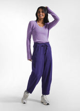 PANTALONI BALLOON IN GABARDINA STRETCH VIOLA - Pantaloni - Outlet | DEHA