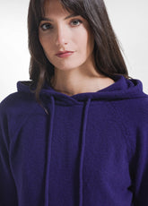 MAGLIA GIROCOLLO DI COTONE CON CAPPUCCIO VIOLA - DEEP PURPLE | DEHA