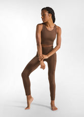 RECYCLED MICROFIBRE LEGGINGS WITH POCKETS - BROWN - Leggings & Sports pants - Outlet | DEHA