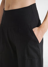 PANTALONE GAMBA DRITTA IN MICROFIBRA RICICLATA NERO - BLACK | DEHA