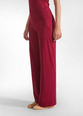 PANTALONE GAMBA DRITTA IN MICROFIBRA RICICLATA ROSSO - CORDOVAN RED | DEHA