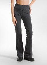 MARBLED FLARED TIGHT PANTS - BLUE - NIGHT BLUE | DEHA