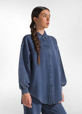 CAMICIA IN FELPA EFFETTO MARMO BLU - Camicie & Bluse - Outlet | DEHA