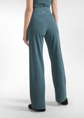 RECYCLED MICROFIBRE STRAIGHT PANTS - BLUE - TEAL BLUE | DEHA