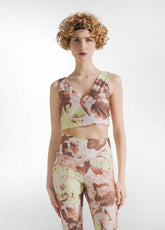 REGGISENO SPORTIVO IN MICROFIBRA RICICLATA STAMPATO MARRONE - FLORAL BROWN | DEHA