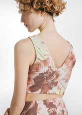 REGGISENO SPORTIVO IN MICROFIBRA RICICLATA STAMPATO MARRONE - FLORAL BROWN | DEHA