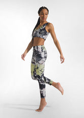LEGGINGS IN MICROFIBRA RICICLATA STAMPATA GRIGIO - FLORAL BLACK | DEHA