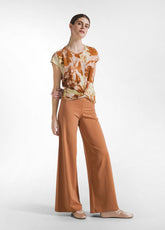 KNOT ALLOVER VISCOSE T-SHIRT - BROWN - Tops & sports bras - Outlet | DEHA