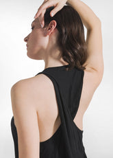 FLOWY VISCOSE TANK TOP - BLACK - BLACK | DEHA