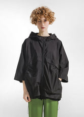 OVERSIZED NYLON JACKET - BLACK - BLACK | DEHA