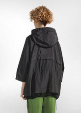 OVERSIZED NYLON JACKET - BLACK - BLACK | DEHA