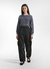 PANTALONE BALLOON IN NYLON NERO - Pantaloni - Outlet | DEHA