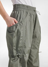 NYLON BALLOON PANTS - GREEN - SAGE GREEN | DEHA